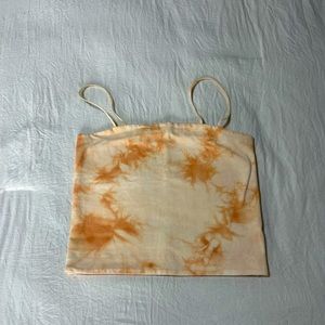 Orange and White Tie Dye Tank top